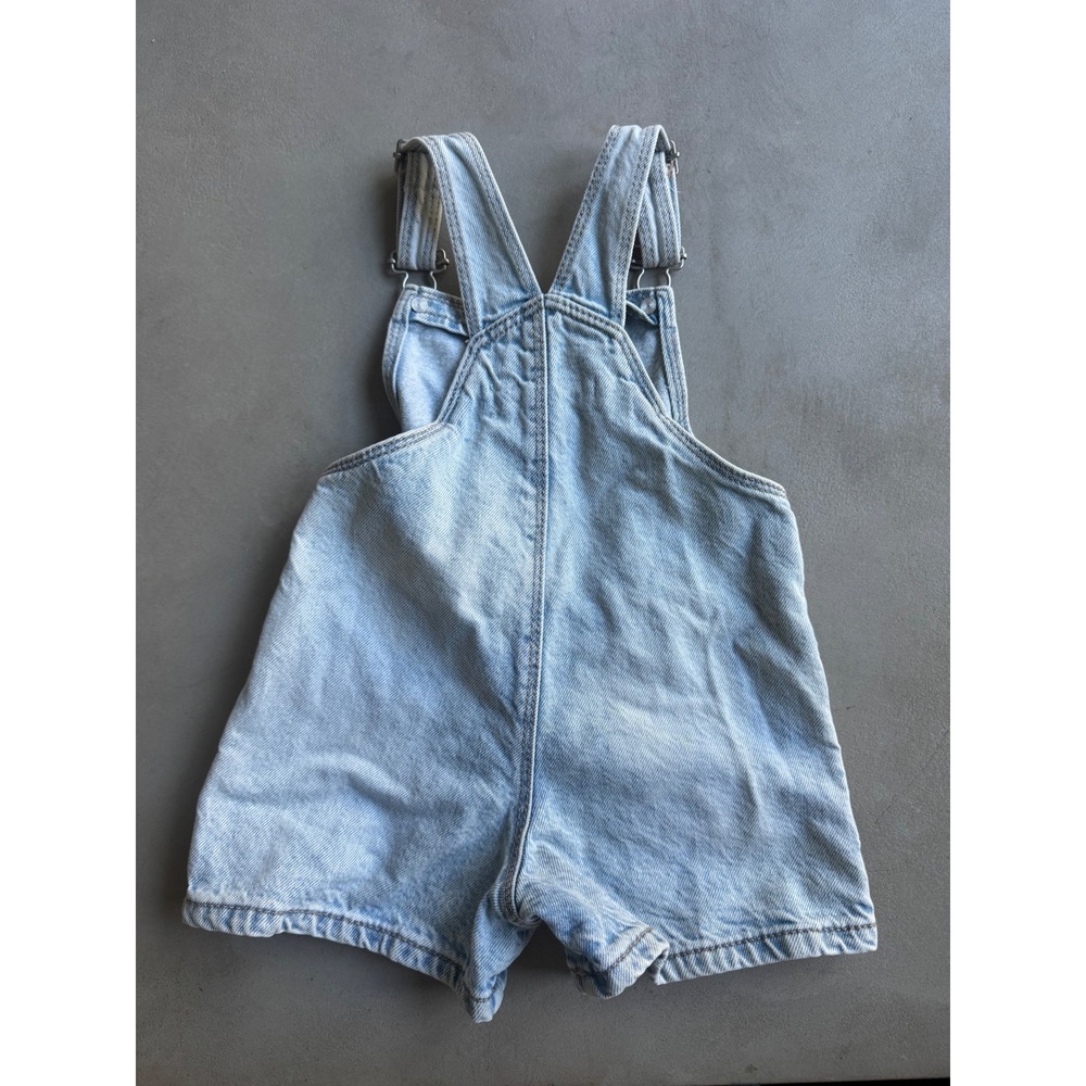 Zara Baby Denim Overalls Light Wash Shortall Size 12-18 Months - Picture 2 of 3